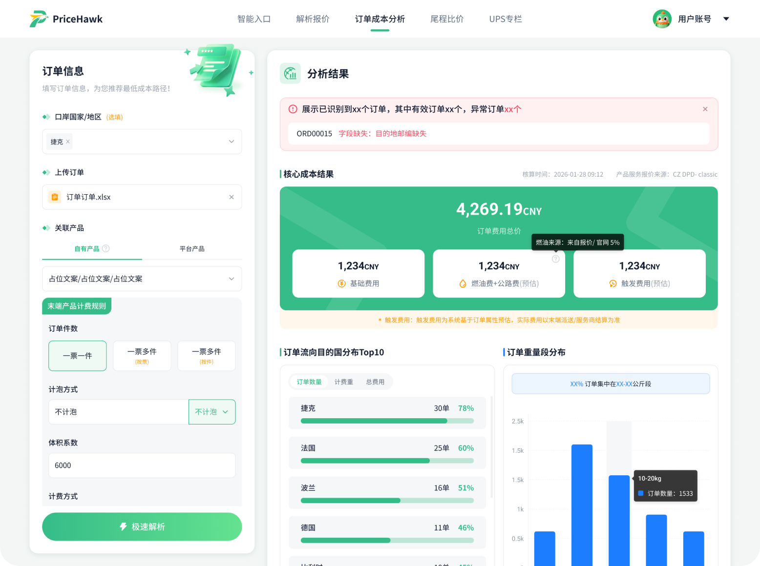 订单成本精准狩猎 screenshot